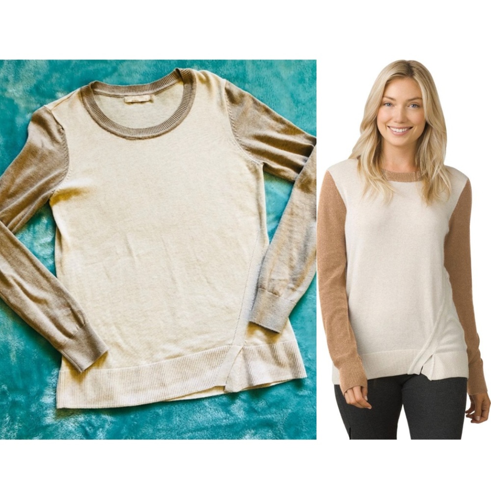 prAna | Cream 100% Organic Cotton Ansleigh Sweater - Picture 1 of 8